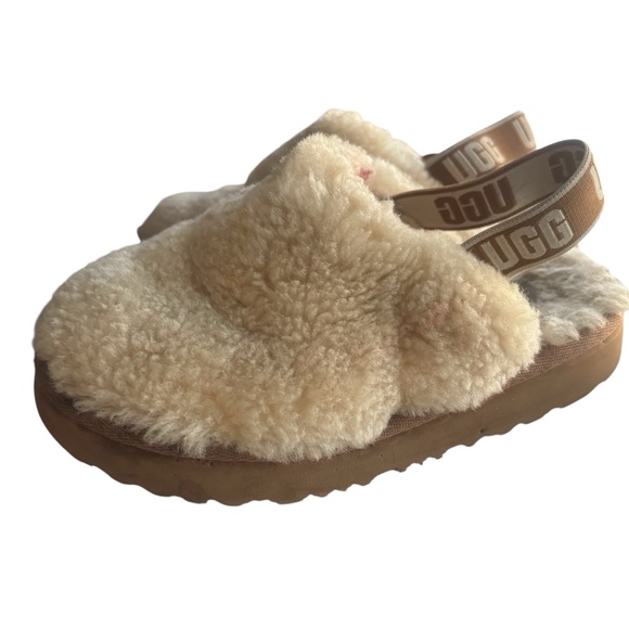 UGG Kids Fluff Yeah Tan Clog Slippers Toddler Size 8 - Picture 1 of 13
